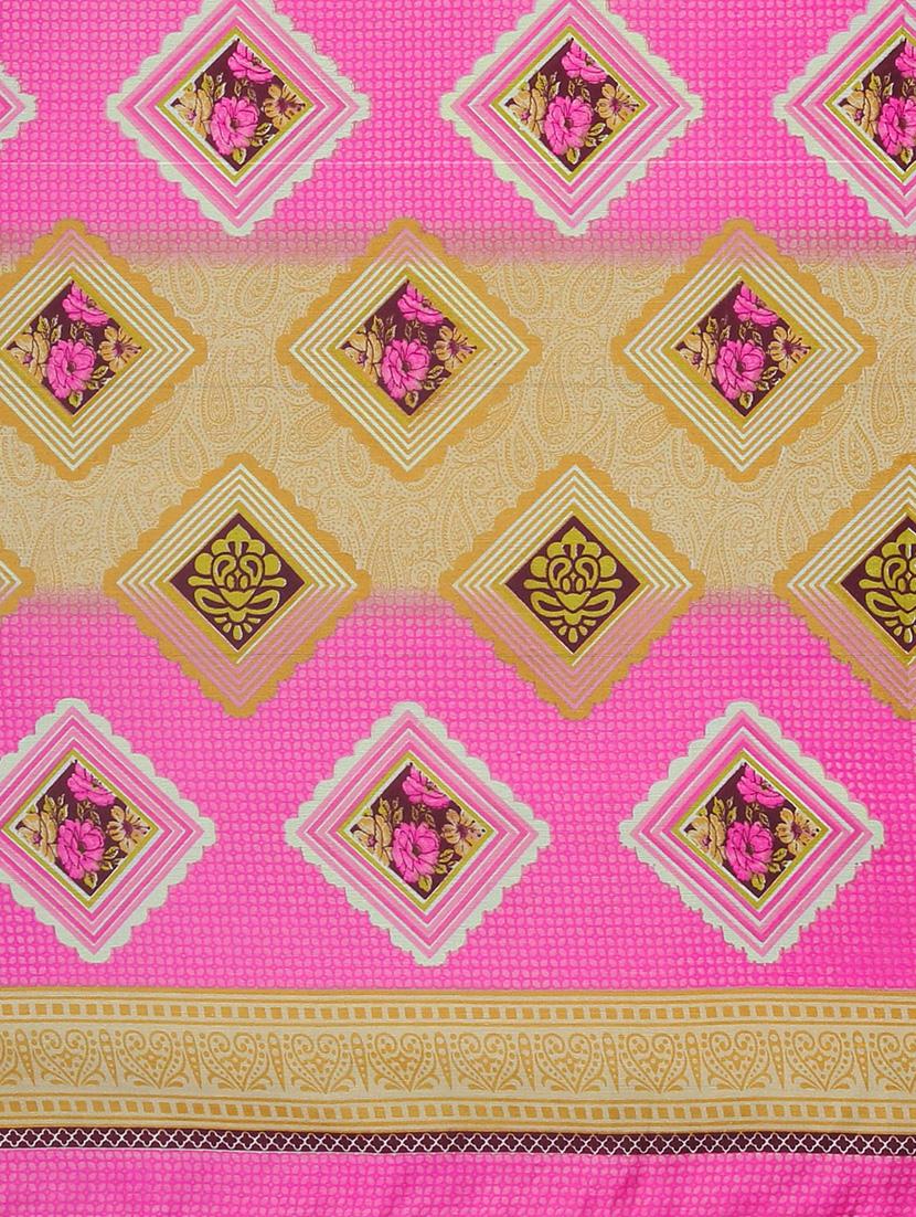 floral printed saree with blouse - 17460029 - Zoom Image - 4