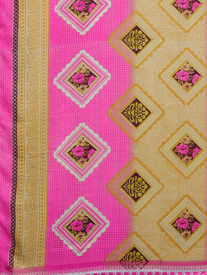 floral printed saree with blouse - 17460029 - Zoom Image - 5