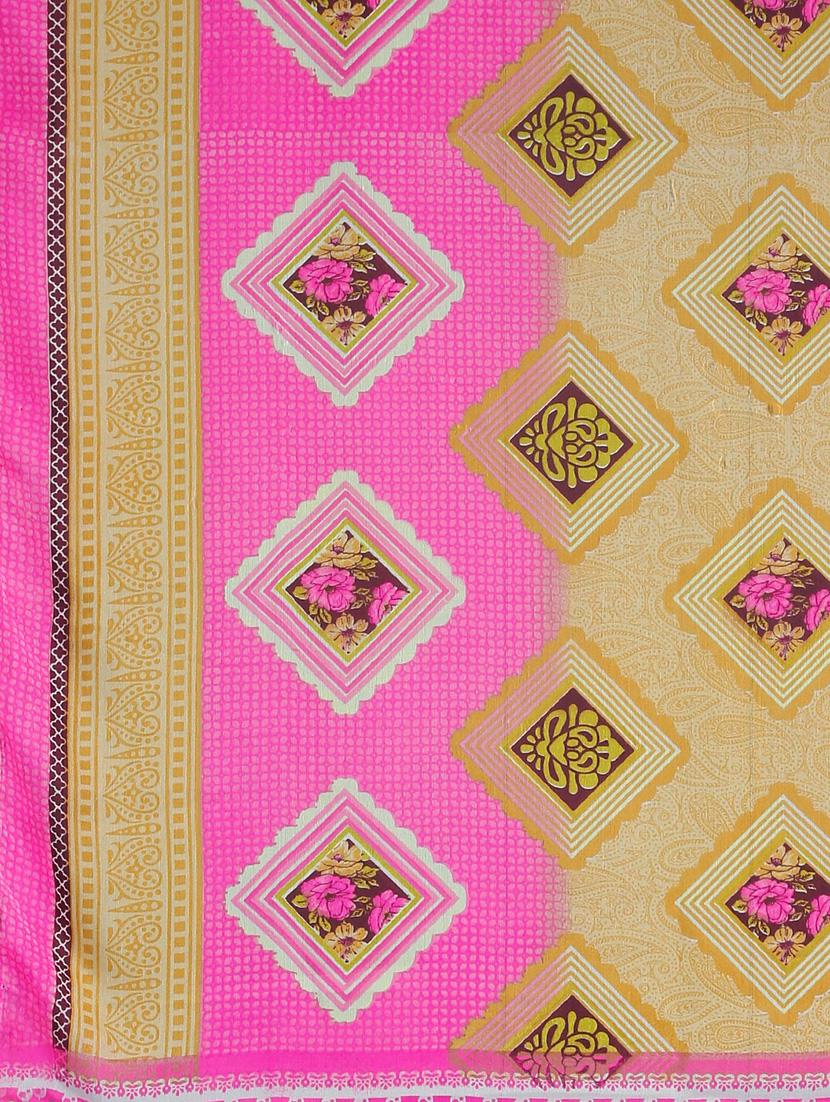 floral printed saree with blouse - 17460029 - Zoom Image - 6