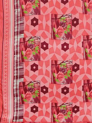 floral printed saree with blouse - 17460031 - Standard Image - 5