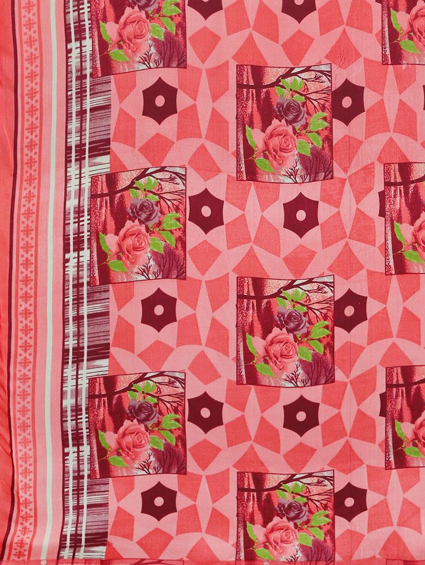 floral printed saree with blouse - 17460031 - Zoom Image - 5