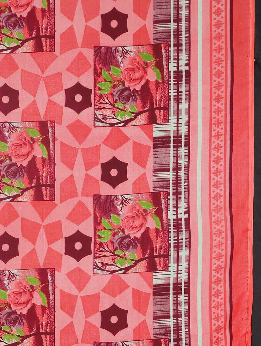 floral printed saree with blouse - 17460031 - Zoom Image - 6