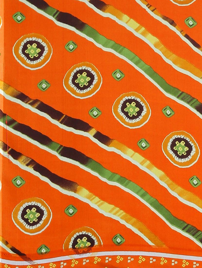 bandhani printed saree with blouse - 17460036 - Zoom Image - 4