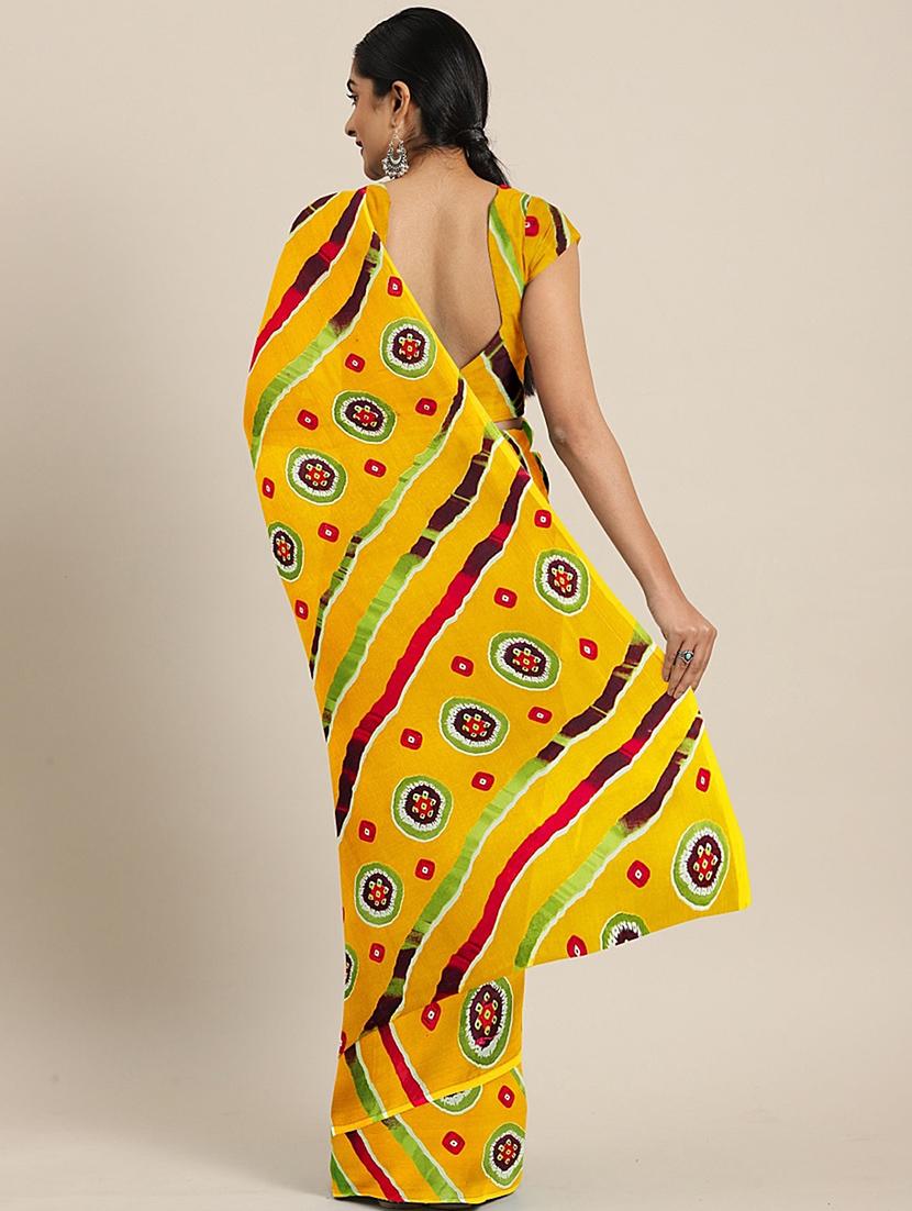 bandhani printed saree with blouse - 17460037 - Zoom Image - 2