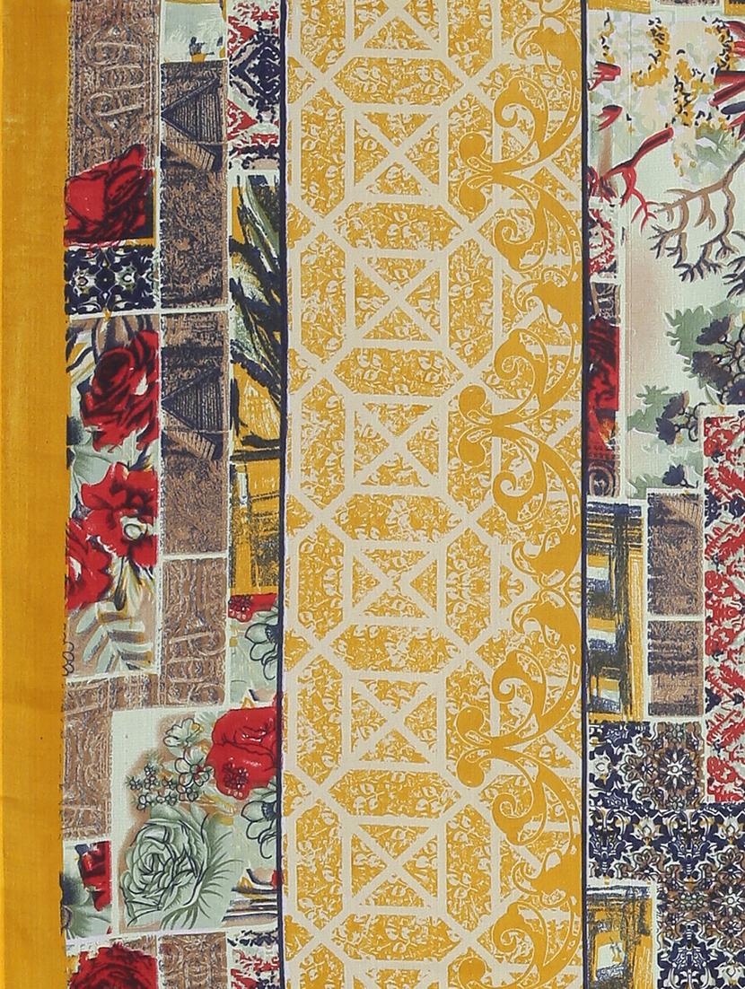 floral printed saree with blouse - 17460041 - Zoom Image - 4