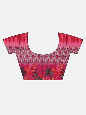 floral printed saree with blouse - 17460043 - Standard Image - 3