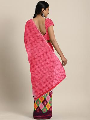 geometrical printed saree with blouse - 17460070 - Standard Image - 2