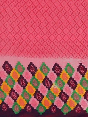 geometrical printed saree with blouse - 17460070 - Standard Image - 4