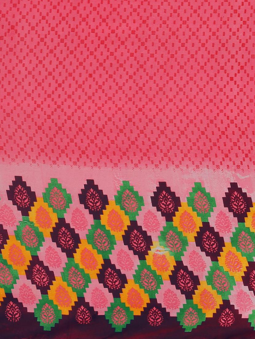 geometrical printed saree with blouse - 17460070 - Zoom Image - 4