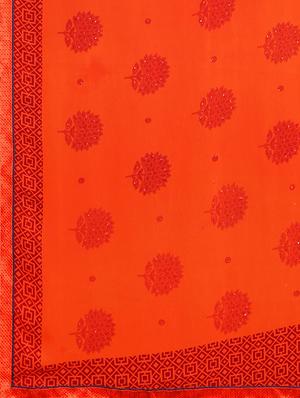 floral printed saree with blouse - 17460098 - Standard Image - 5