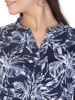 notch neck tropical tunic - 17460901 - Standard Image - 4