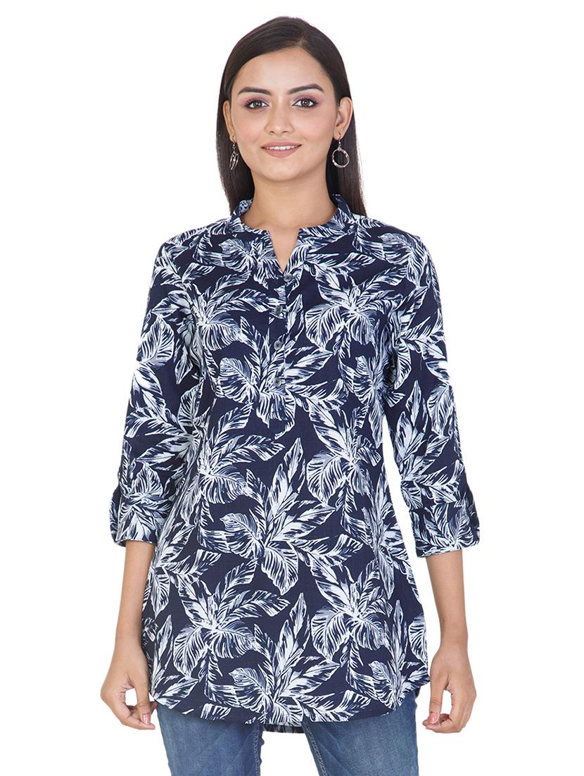 notch neck tropical tunic - 17460901 - Zoom Image - 1