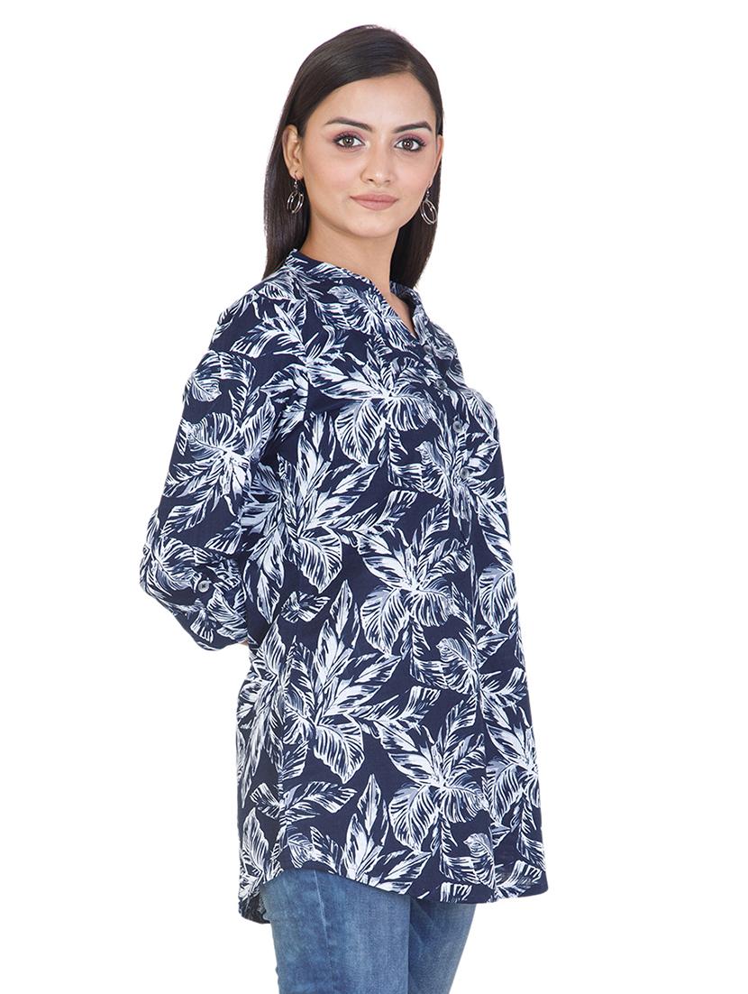 notch neck tropical tunic - 17460901 - Zoom Image - 2