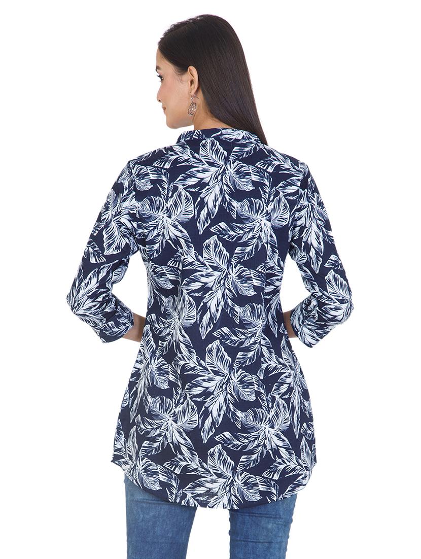 notch neck tropical tunic - 17460901 - Zoom Image - 3