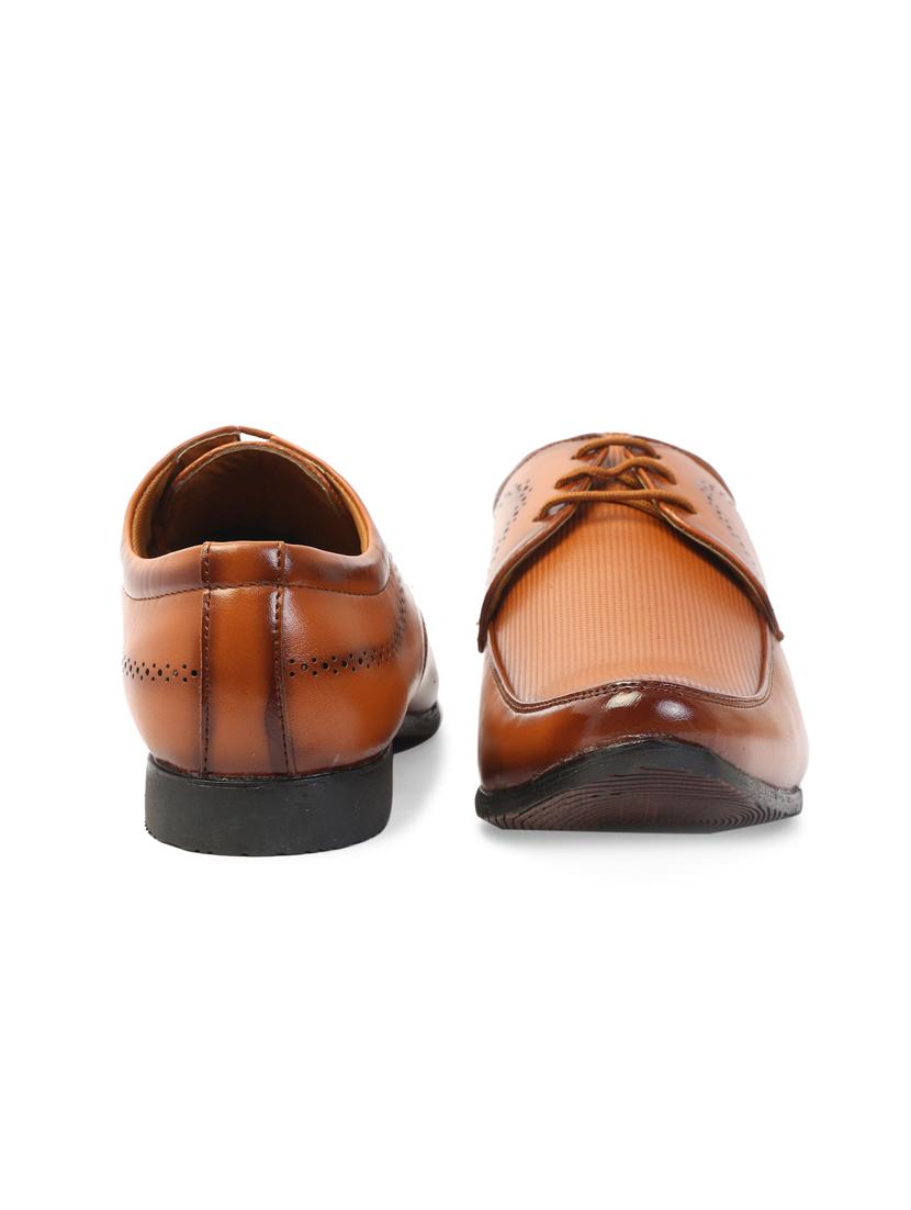 brown synthetic & mesh laceup derbies - 17461183 - Zoom Image - 2