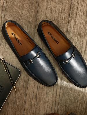 blue patent leather slip on loafers - 17461189 - Standard Image - 2