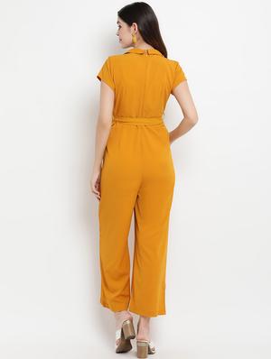 tie front full leg jumpsuit - 17461208 - Standard Image - 3