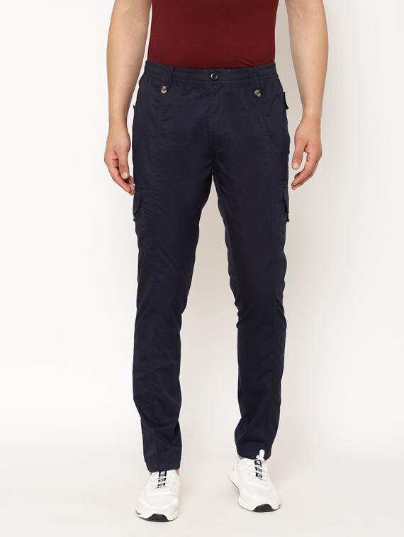 navy blue solid cargos - 17461233 - Zoom Image - 1