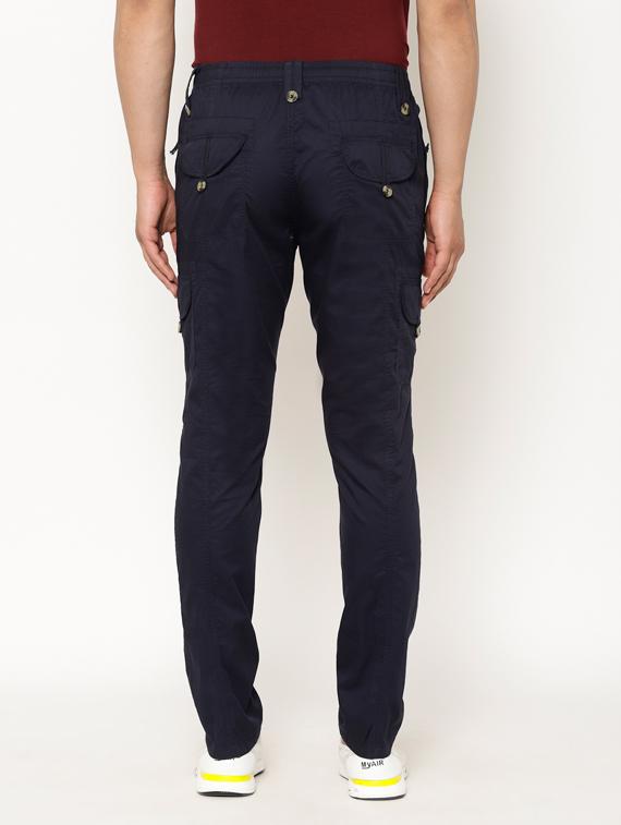 navy blue solid cargos - 17461233 - Zoom Image - 3