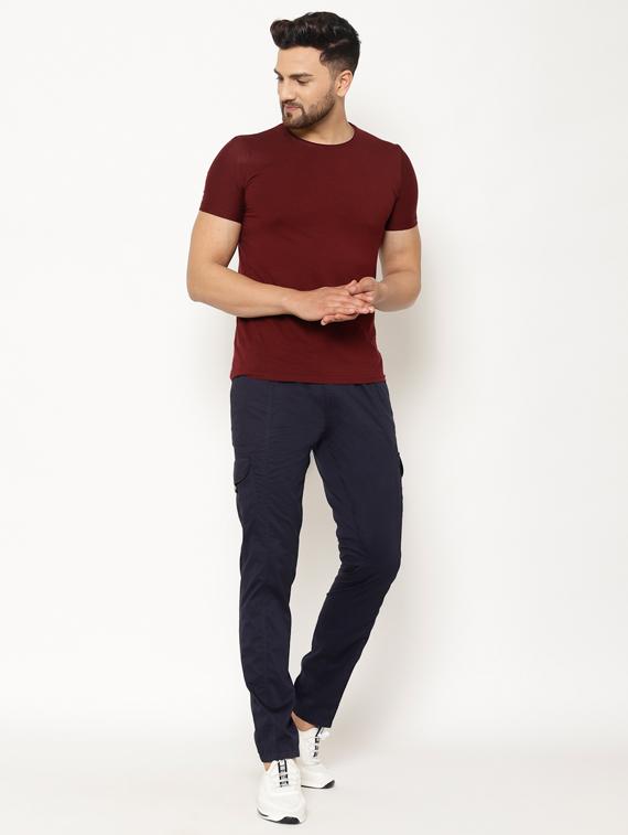 navy blue solid cargos - 17461233 - Zoom Image - 4