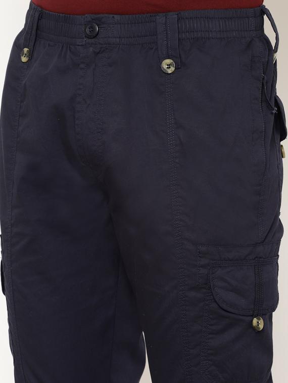 navy blue solid cargos - 17461233 - Zoom Image - 5