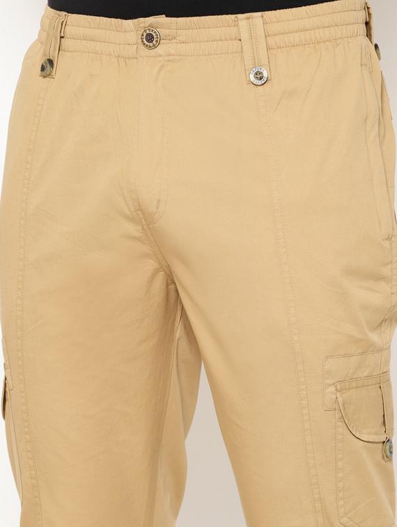 beige solid cargos - 17461234 - Zoom Image - 5