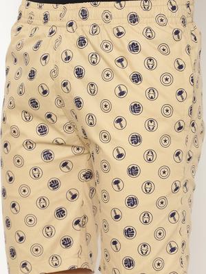 beige printed shorts - 17461236 - Standard Image - 5