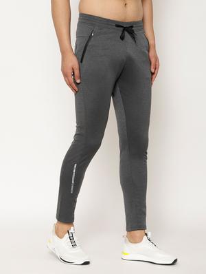 grey solid full length track pant - 17461286 - Standard Image - 2