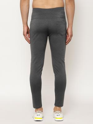 grey solid full length track pant - 17461286 - Standard Image - 3