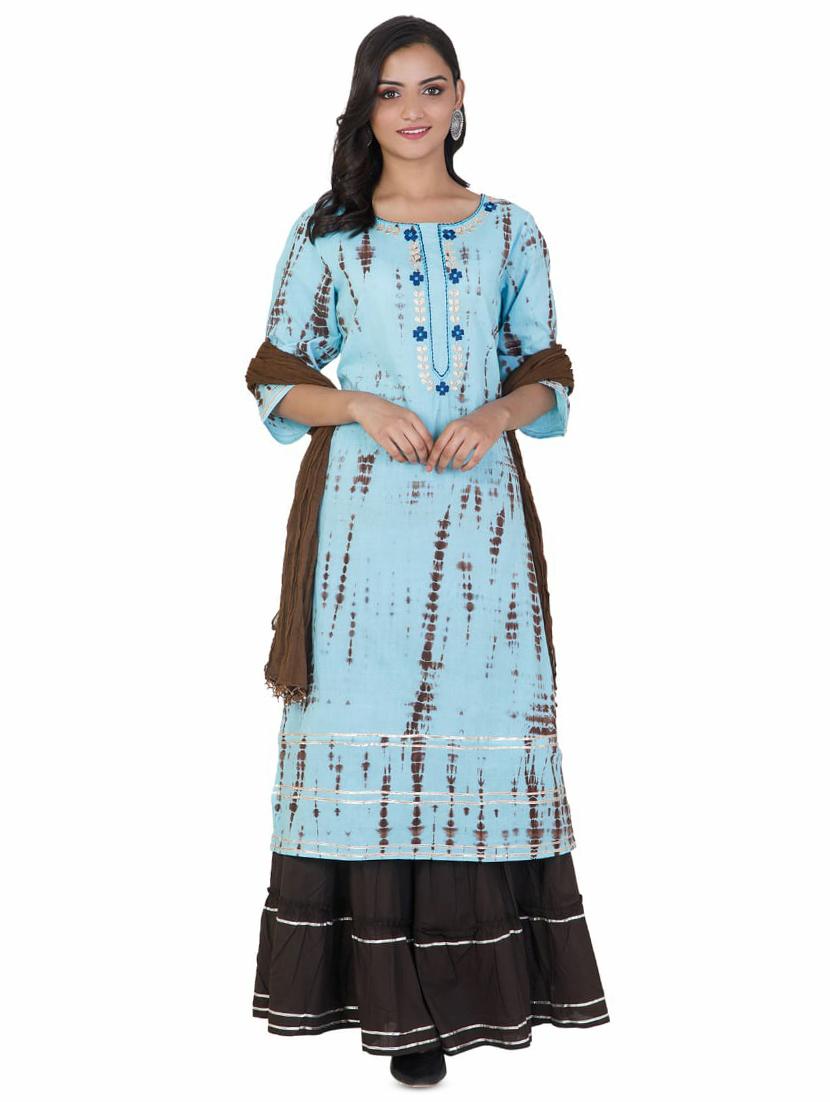printed straight kurta - 17461302 - Zoom Image - 1