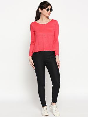 v-neck high low tee - 17461389 - Standard Image - 4
