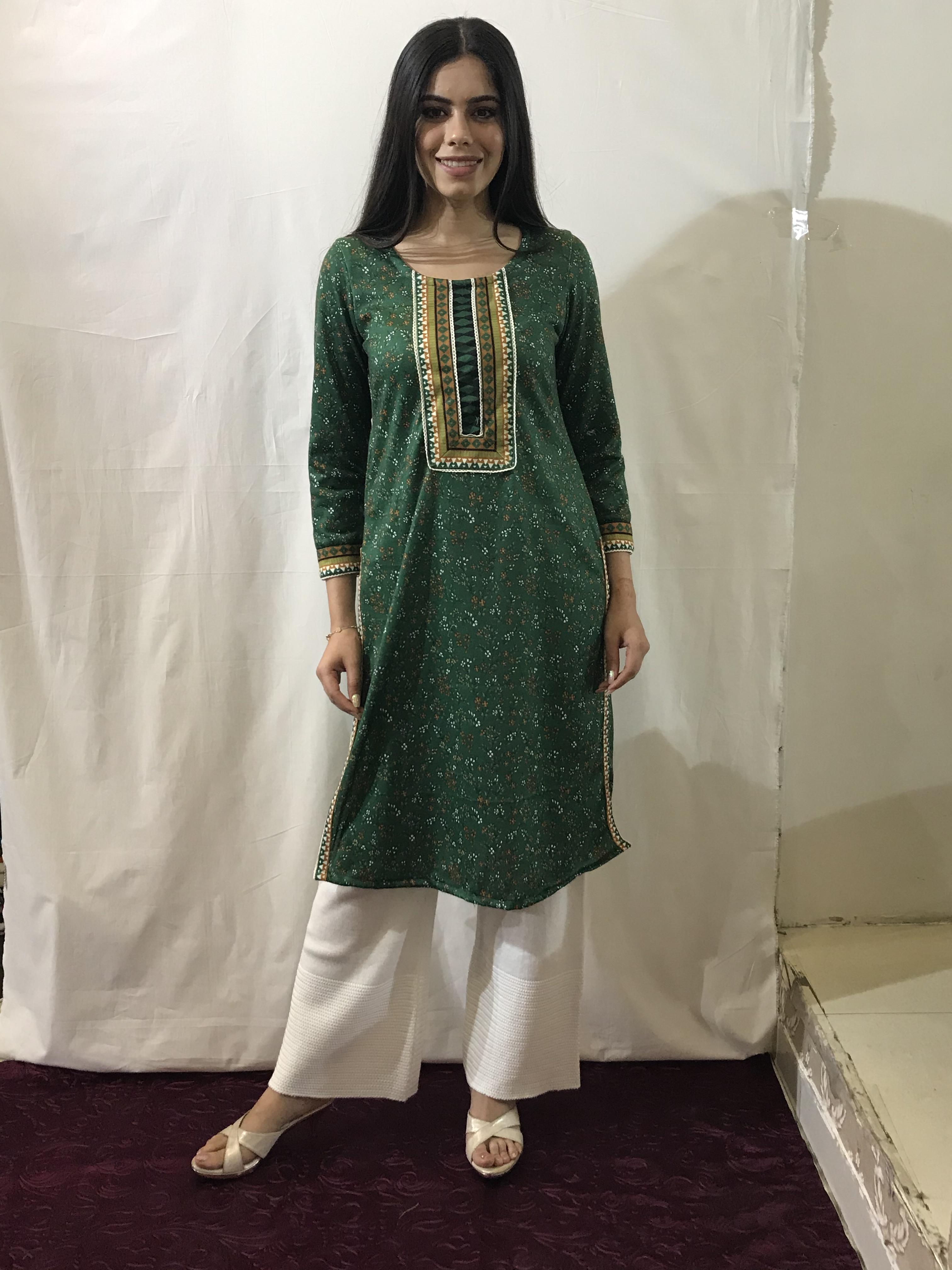 digital printed woolen kurta sets - 17461481 - Zoom Image - 1