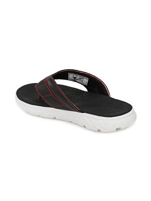 black faux leather toe separator slippers - 17461504 - Standard Image - 3