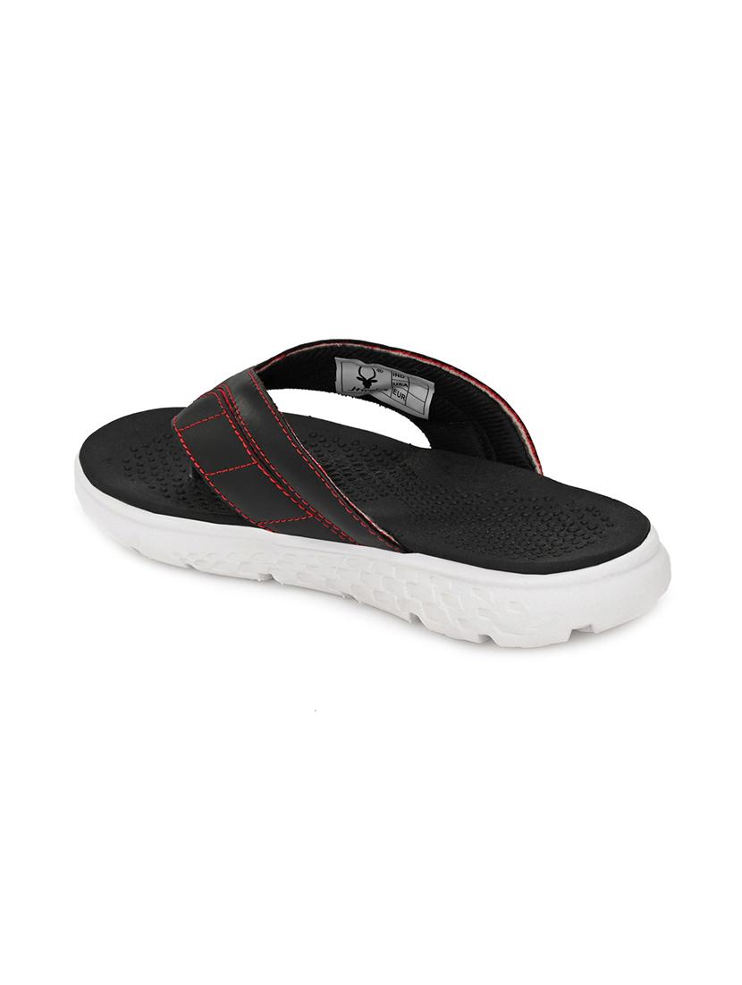 black faux leather toe separator slippers - 17461504 - Zoom Image - 3