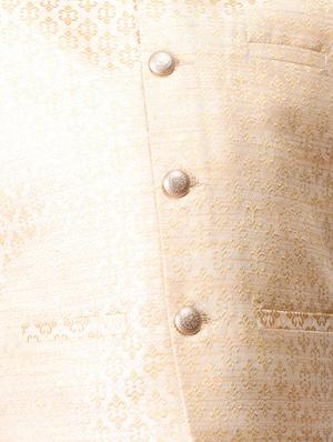 white silk blend nehru jacket - 17461767 - Standard Image - 5