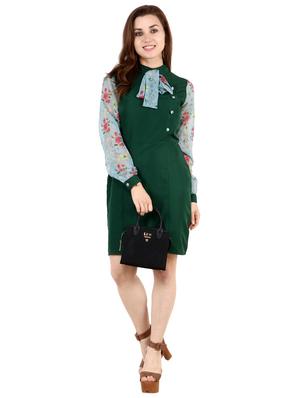 tie up neck sheath dress - 17461778 - Standard Image - 4