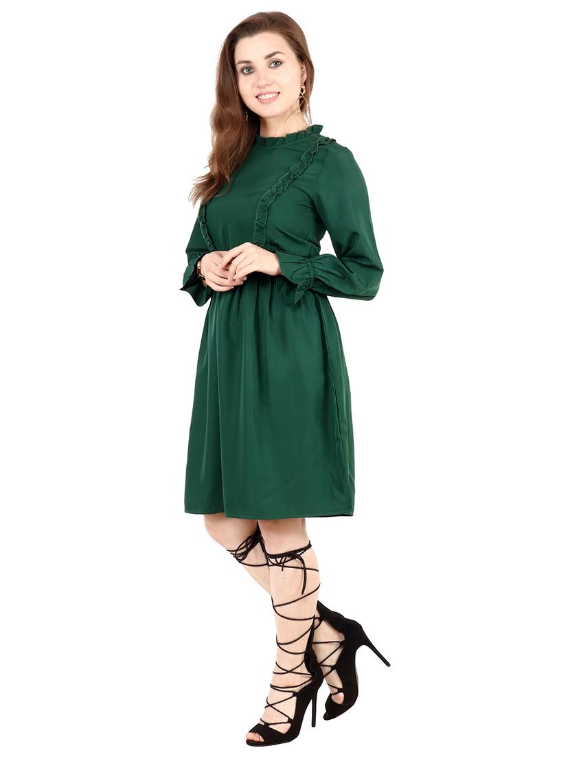 frill detail flared dress - 17461779 - Zoom Image - 2