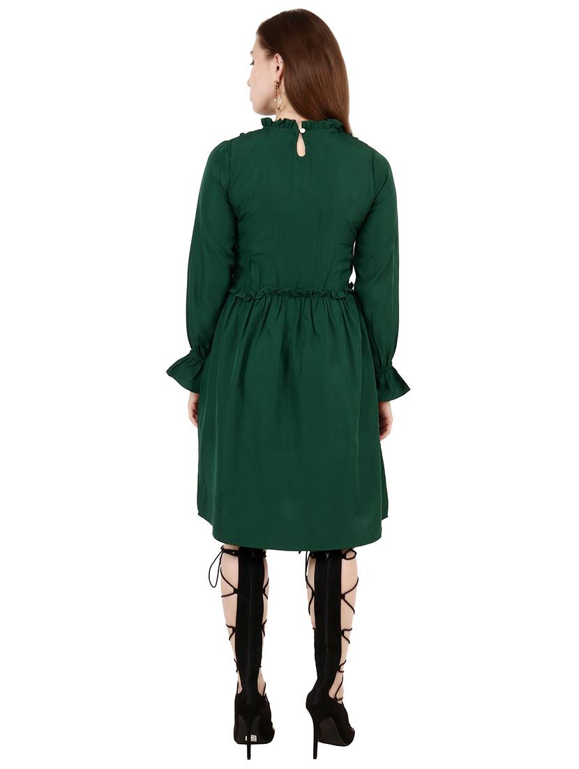 frill detail flared dress - 17461779 - Zoom Image - 3