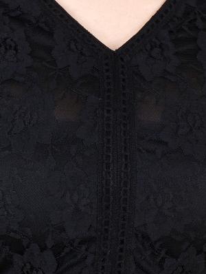 v-neck gathered flared dress - 17461780 - Standard Image - 5