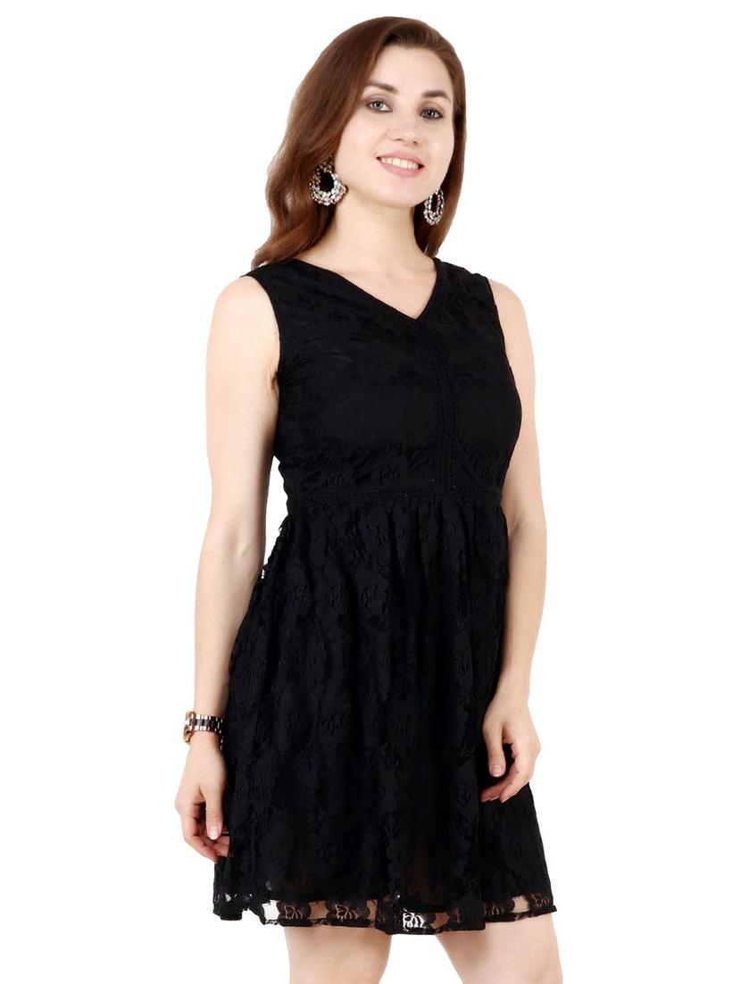 v-neck gathered flared dress - 17461780 - Zoom Image - 2