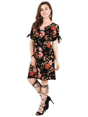 button up floral a-line dress - 17461783 - Standard Image - 2