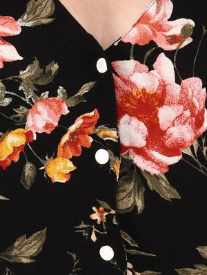 button up floral a-line dress - 17461783 - Standard Image - 4