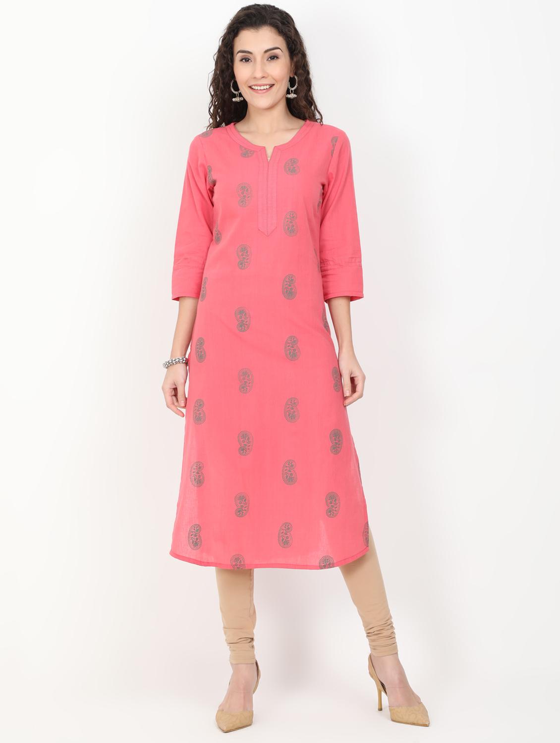 paisley straight kurta - 17461785 - Zoom Image - 1