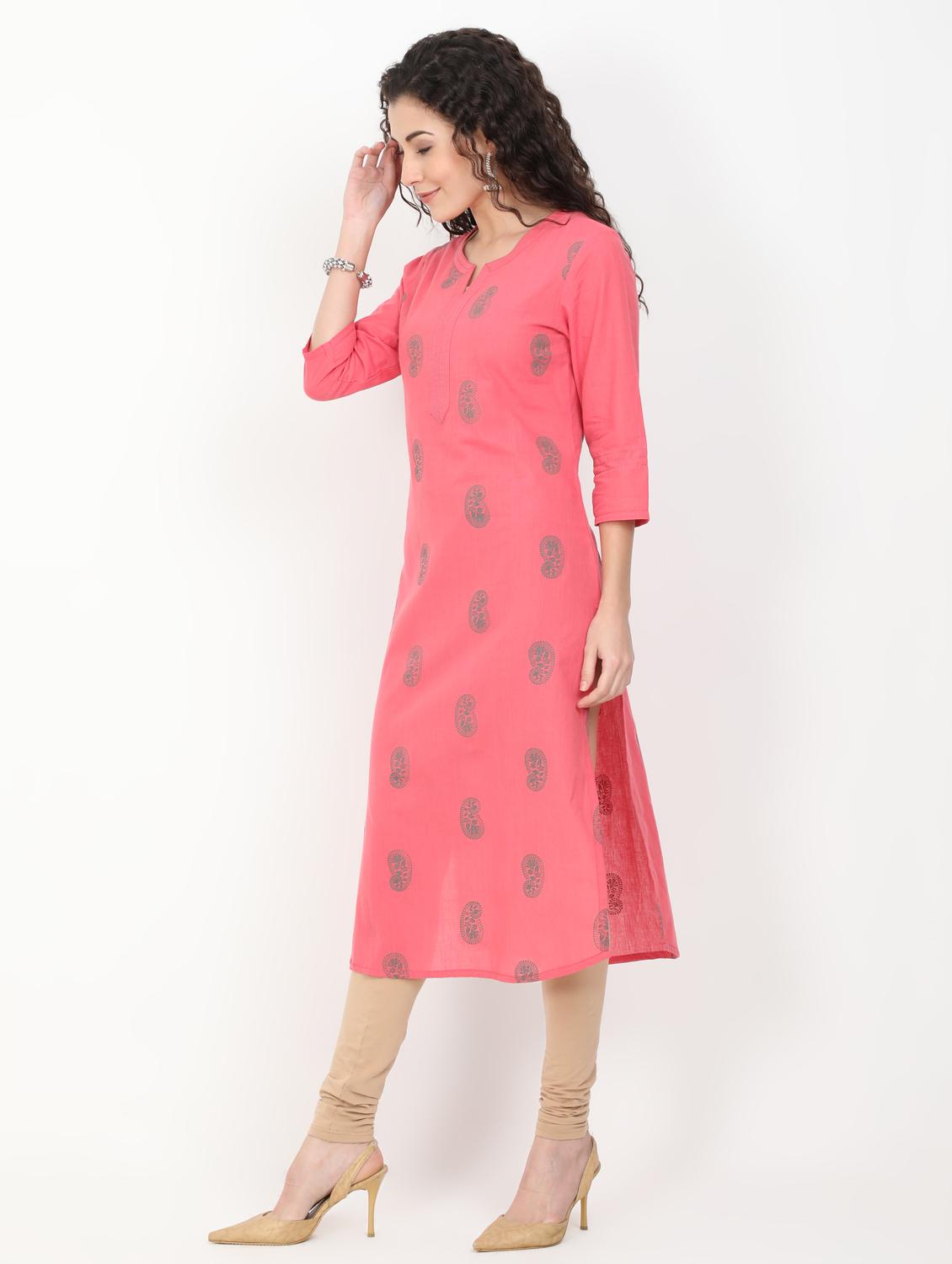 paisley straight kurta - 17461785 - Zoom Image - 2