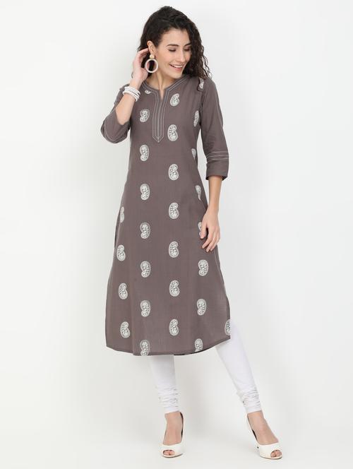 paisley straight kurta - 17461786 - Very Small Image - 1