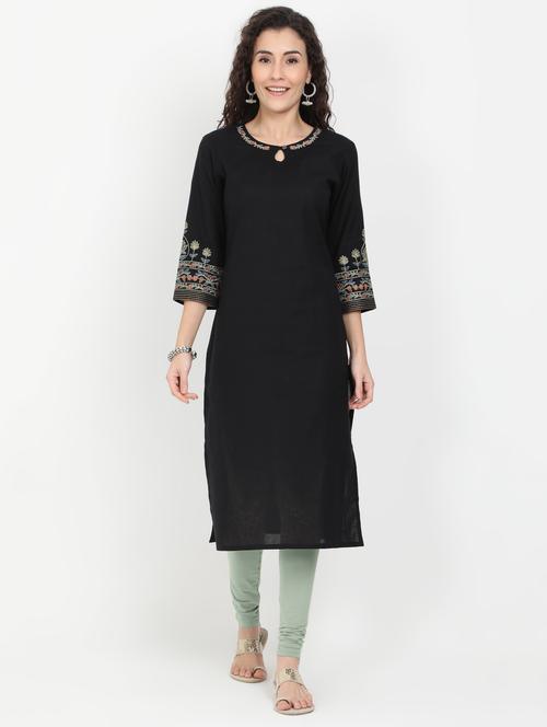 embroidered straight kurta - 17461789 - Standard Image - 1