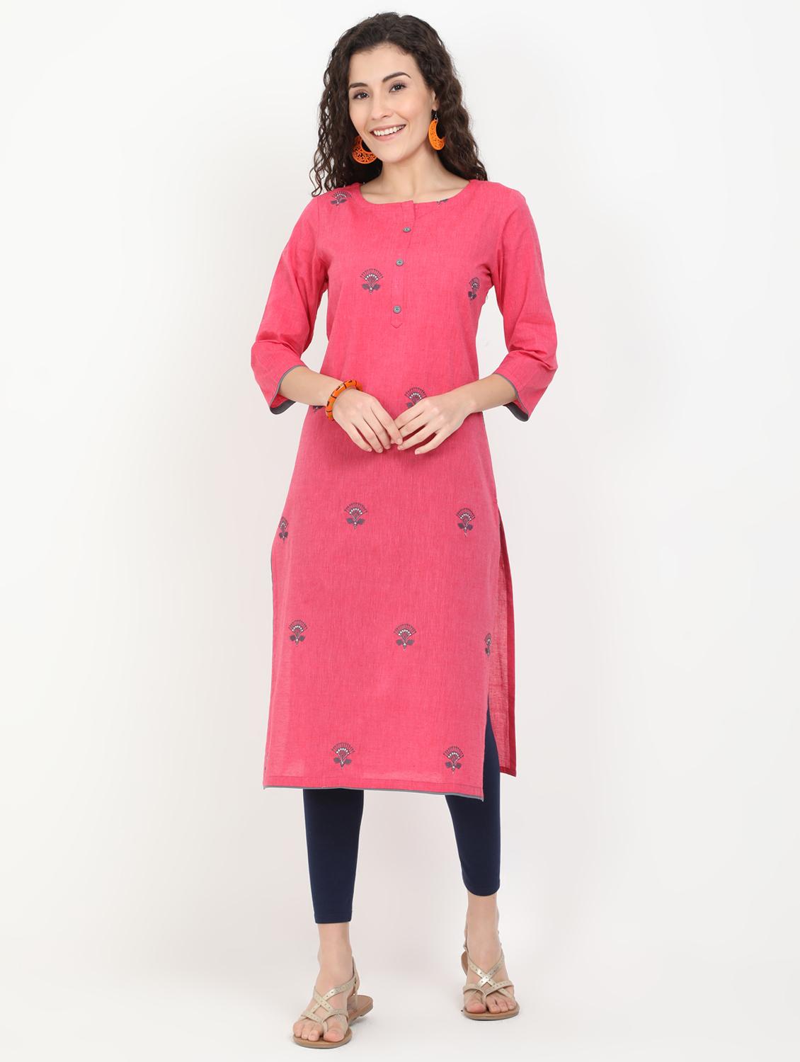 printed straight kurta - 17461793 - Zoom Image - 1