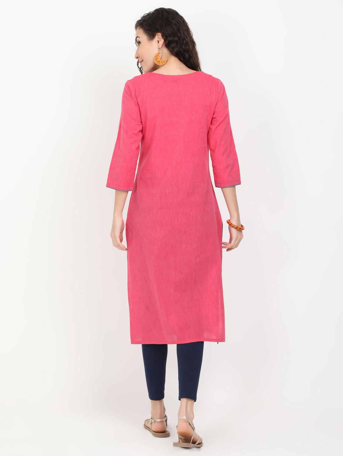 printed straight kurta - 17461793 - Zoom Image - 3