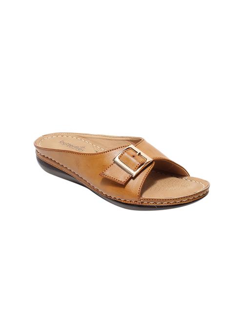 beige pu slip on sandals - 17461892 - Standard Image - 1