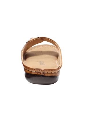 beige pu slip on sandals - 17461892 - Standard Image - 3